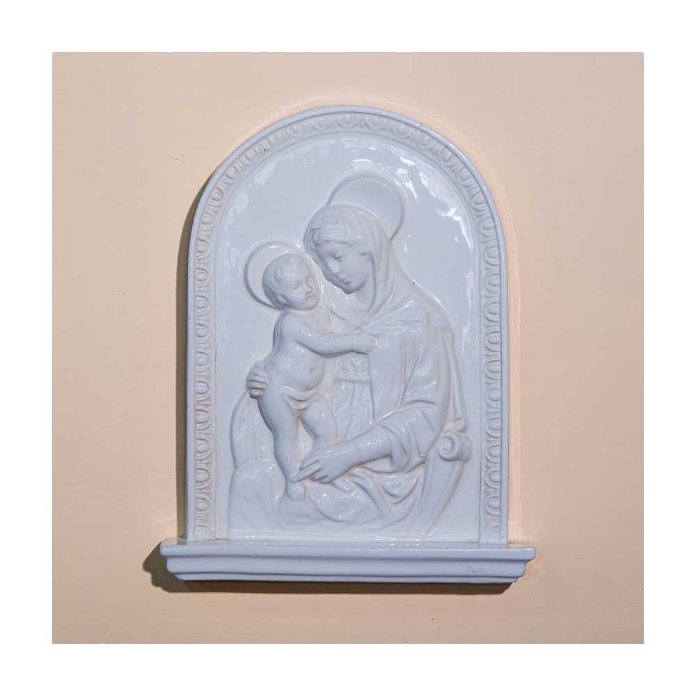 Madonna and Child, Enamelled Ceramic